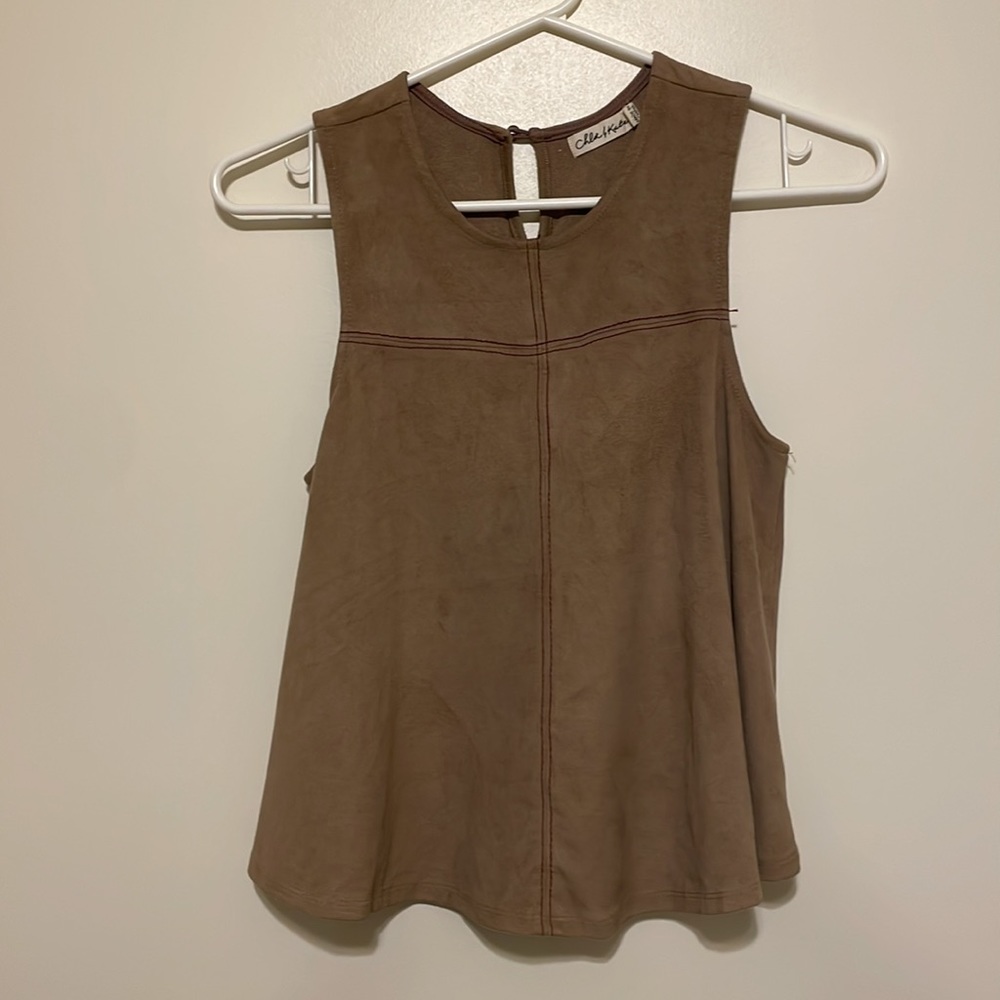 Chloe & Katie XS Faux Suede Tank Top